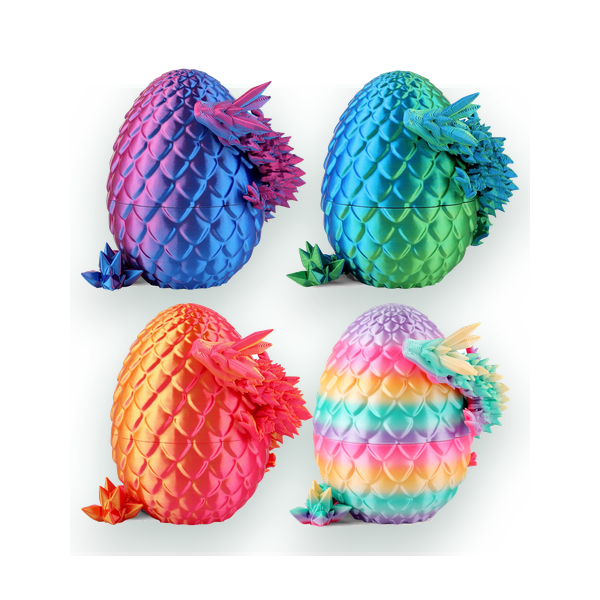 Colorful 3D printed dragon eggs
